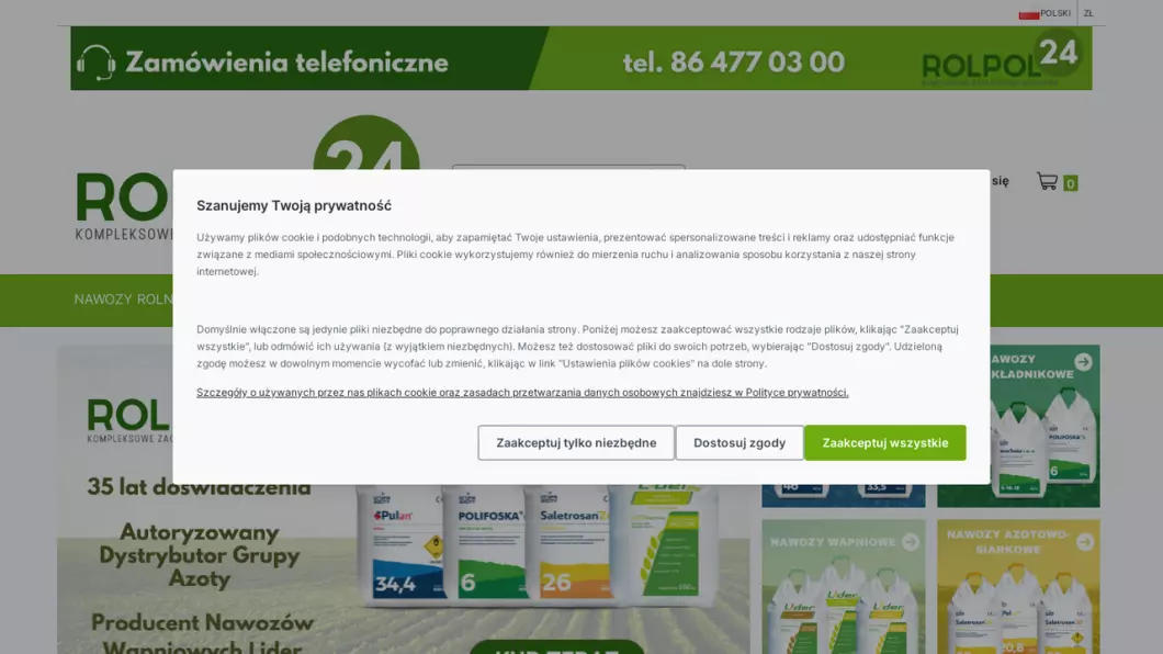 Zrzut ekranu strony